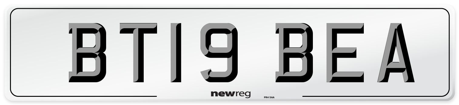 BT19 BEA Number Plate from New Reg